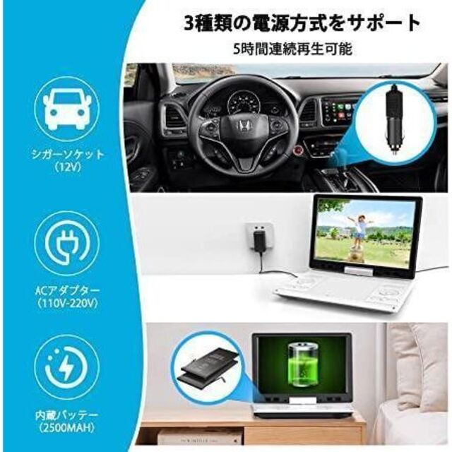 ポータブル dvdプレーヤー  DVD テレビ TV  スマホ ビデオ 学習オーディオ機器