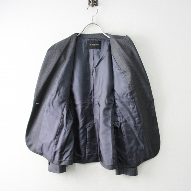 美品 レディース UNITED ARROWS ユナイテッドアローズ UPCBCANONICO ウール ヘリンボーンジャケット 38/グレー【2400013130554】