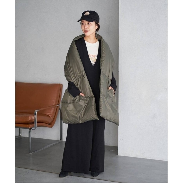 新品 22AW プラージュ Plage ダウンストール カーキ