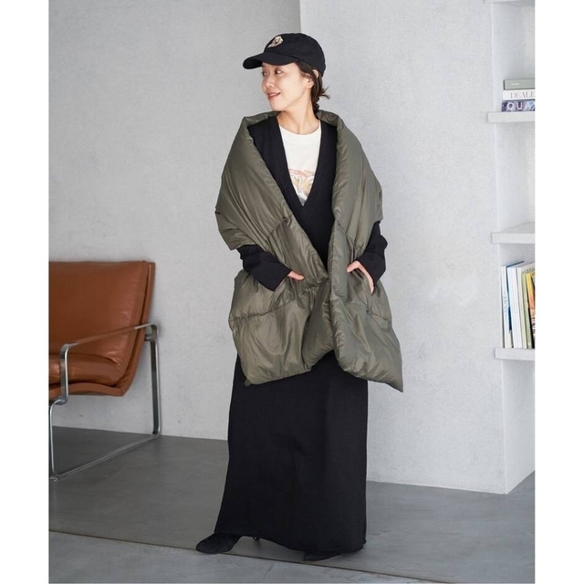 新品 22AW プラージュ Plage ダウンストール カーキ