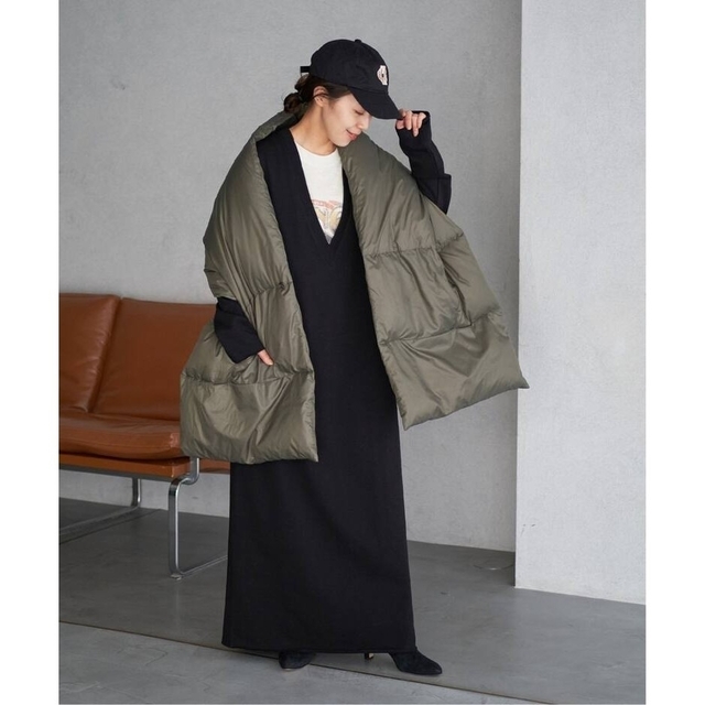 新品 22AW プラージュ Plage ダウンストール カーキ