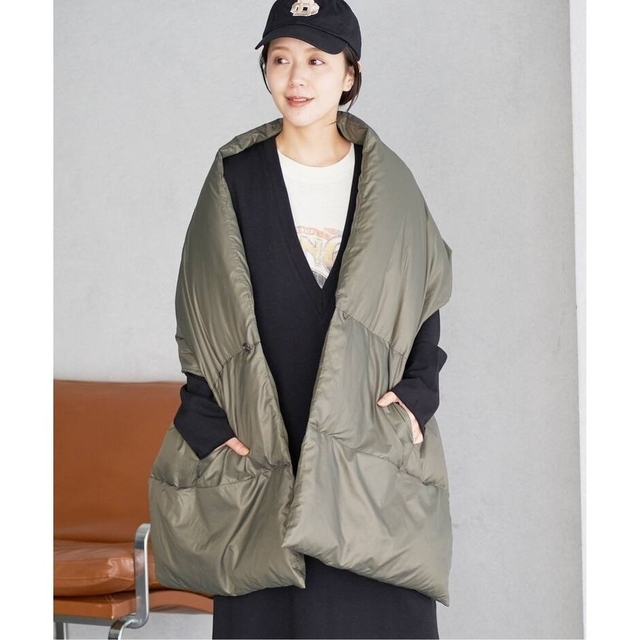 新品 22AW プラージュ Plage ダウンストール カーキ レディース