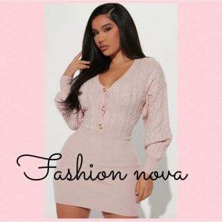 アメリカ輸入♥️FASHION NOVA♥️ケーブルニットわんぴ(ミニワンピース)