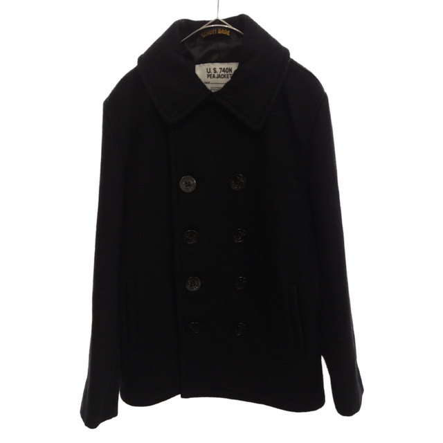 schott(ショット)のSCHOTT ショット USA製 U.S.740N PEA JACKET コットン ピーコート ブラック メンズのジャケット/アウター(ピーコート)の商品写真