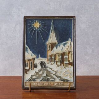 1946年　Delft　Tile　デルフト　タイル　クリスマスシリーズ　912(置物)