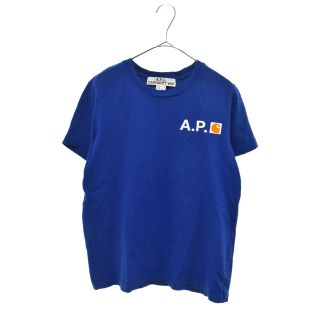 アーペーセー(A.P.C)のA.P.C アーペーセー ×Carhart ONEPOINT S/S Tee カーハート Wネームロゴプリント 半袖Tシャツ ブルー(Tシャツ/カットソー(半袖/袖なし))