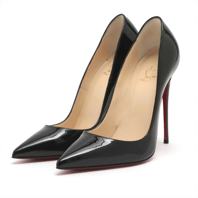 Christian Louboutin - クリスチャンルブタン  パテントレザー 38 1/2 ブラック レディース