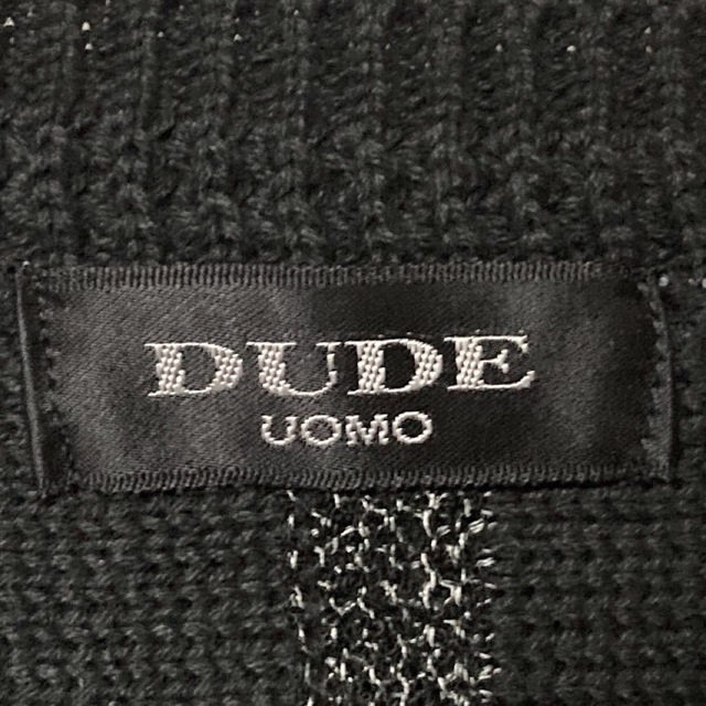 DUDE UOMO アクリル コットン ナイロン デザイン ニット セーター