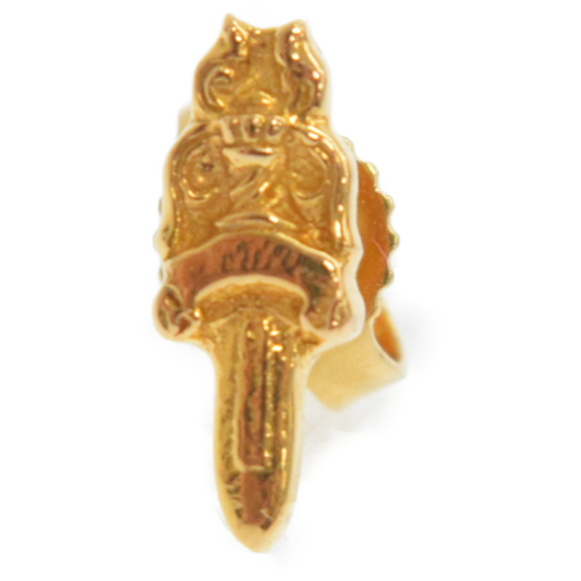 【公式ショップ】 Chrome Hearts - CHROME HEARTS クロムハーツ 22K STUD DAGGER ダガースタッドピアス ゴールド ピアス(片耳用) 【公式ショップ】 Chrome Hearts - CHROME HEARTS クロムハーツ 22K STUD DAGGER ダガースタッドピアス ゴールド ピアス(片耳用)