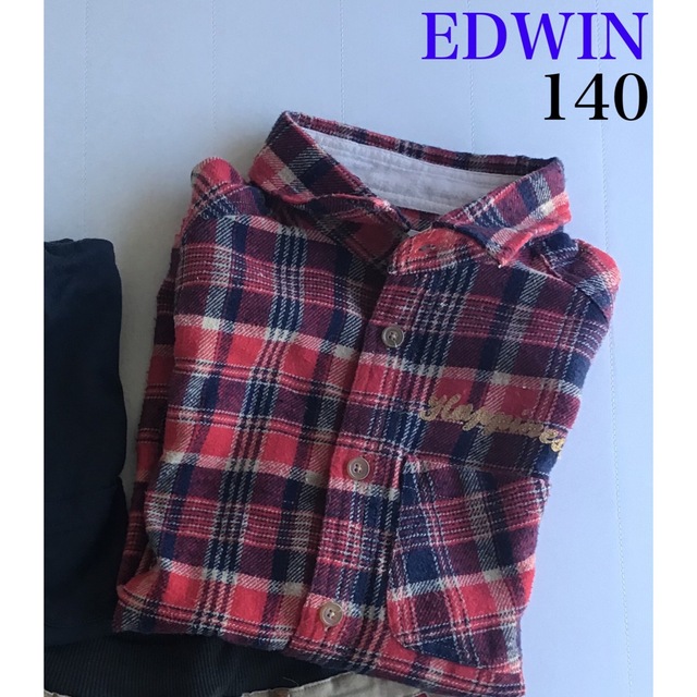 7周年記念イベントが EDWINエドウィンシャツ140 EDWIN ネルシャツ 140センチ