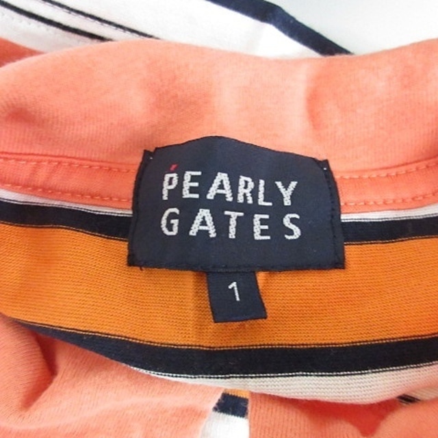 PEARLY GATES(パーリーゲイツ)のPEARLY GATES ポロシャツ スカート コットン オレンジ 白 黒 1 スポーツ/アウトドアのゴルフ(ウエア)の商品写真