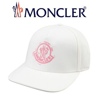 MONCLER - 39 MONCLER ホワイト ロゴ ベースボールキャップ 男女兼用 