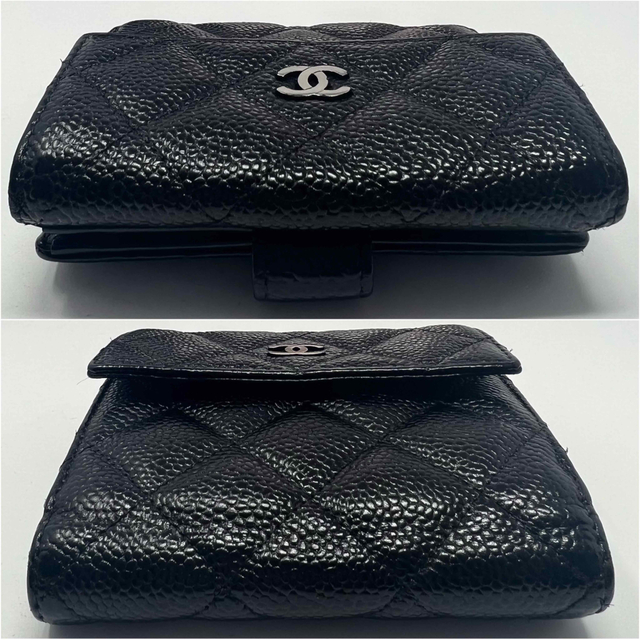 CHANEL(シャネル)のCHANEL シャネル キャビアスキン マトラッセ Wホック 二つ折り折財布 レディースのファッション小物(財布)の商品写真