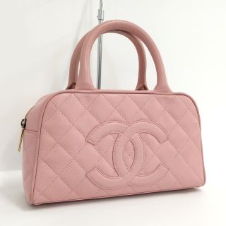 シャネル(CHANEL)のCHANEL ミニボストン ハンドバッグ マトラッセ ココマーク ピンク(ハンドバッグ)