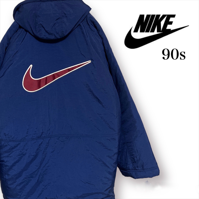 【希少】NIKE ナイキ 90s 中綿ジャケット XL 大きいサイズ 刺繍ロゴ