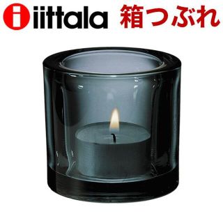 イッタラ(iittala)の(KM0170)訳あり イッタラ キビ キャンドルホルダー 60mm グレー(インテリア雑貨)