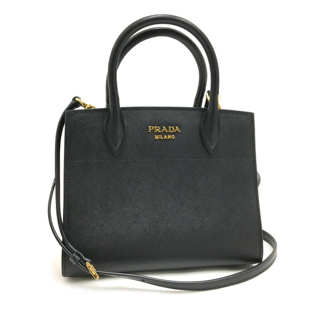 PRADA 2WAY ハンドバッグ サフィアーノ レザー ブラック 1BA071