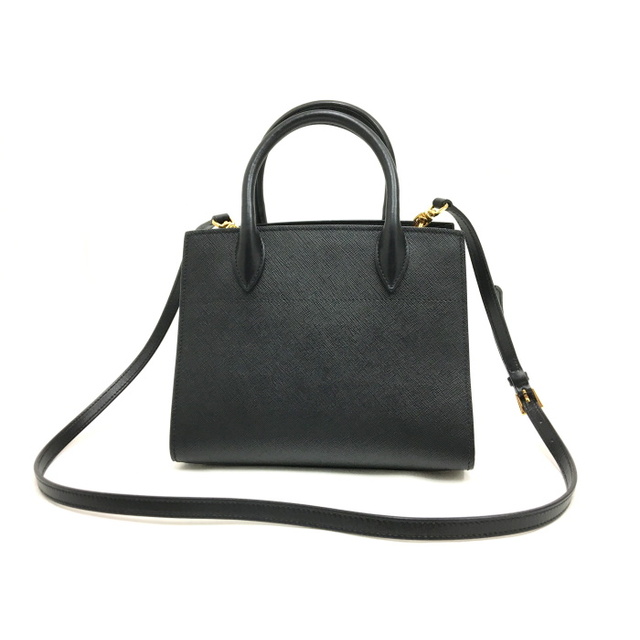 PRADA - PRADA 2WAY ハンドバッグ サフィアーノ レザー ブラック PRADA - PRADA 2WAY ハンドバッグ サフィアーノ レザー ブラック