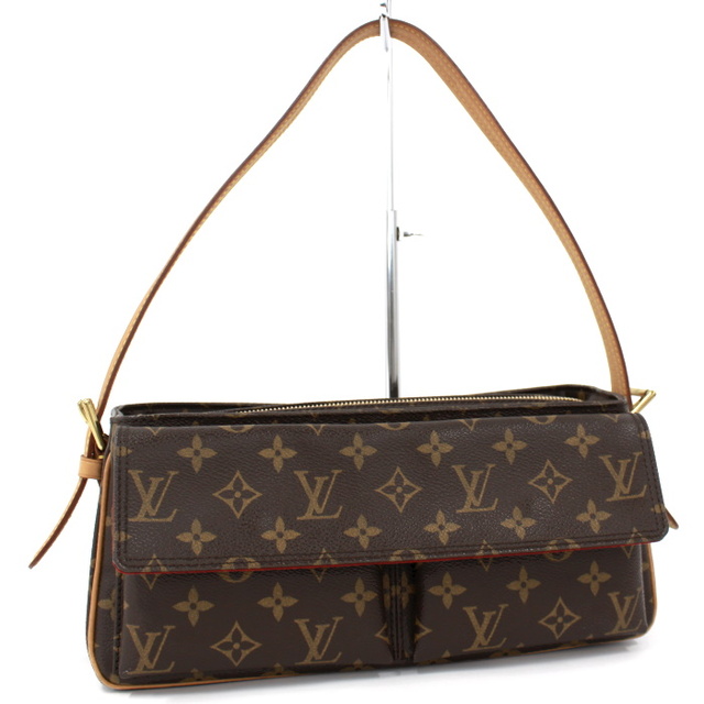 フラップポケット×2内側LOUIS VUITTON ワンショルダーバッグ ヴィバシテMM モノグラム