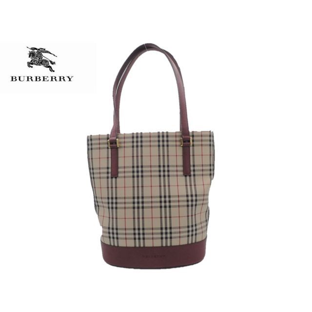 BURBERRY バーバリー バケツ型 トートバッグ ノバチェック 美品 -