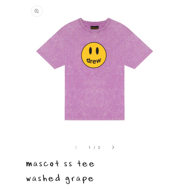 drew house washed grapeドリューハウス 紫　tシャツジ　Lメンズ