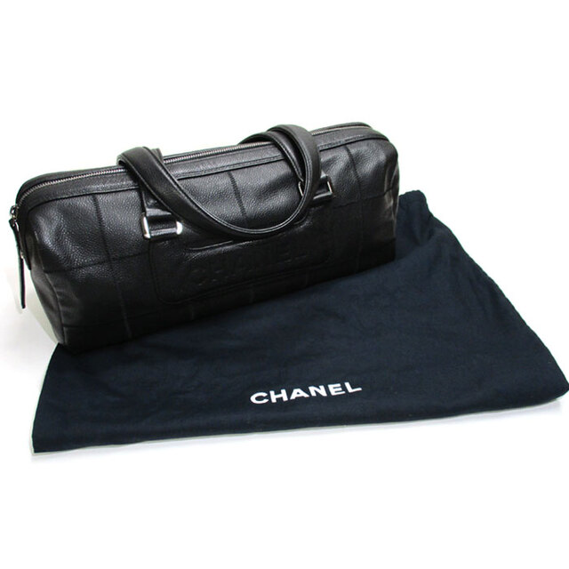 CHANEL チョコバー ミニボストンバッグ ハンドバッグ キャビアスキン CHANEL チョコバー ミニボストンバッグ ハンドバッグ キャビアスキン