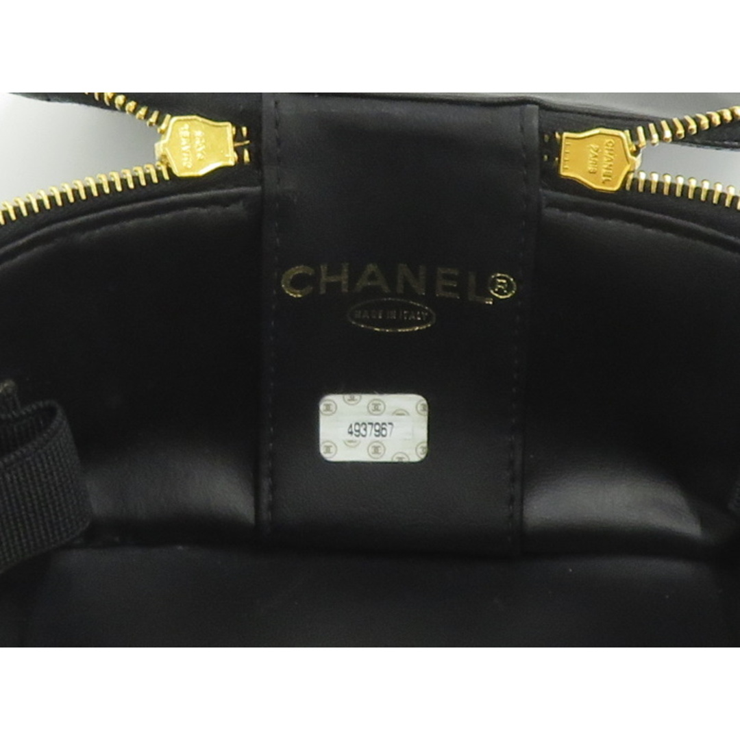 CHANEL バニティバッグ 化粧ポーチ ココマーク キャビアスキン