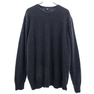 ユニクロ(UNIQLO)のユニクロ カシミヤ100％ ニット XXL グレー UNIQLO ビッグサイズ 長物セーター メンズ 【中古】  【221220】(ニット/セーター)