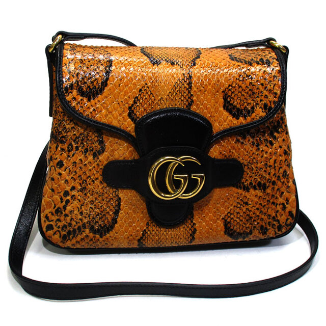 品多く Gucci - レザー パイソン ショルダーバッグ GGマーモント