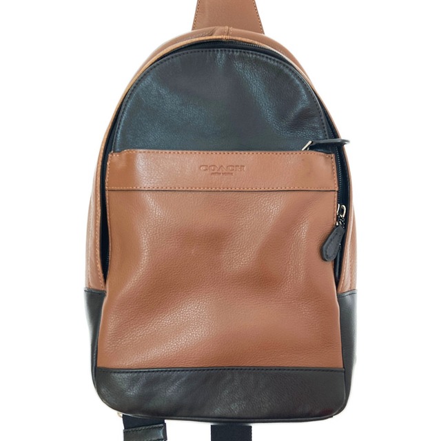 □□COACH コーチ キャンバス パック スムース レザー ボディバッグ F56135メンズ