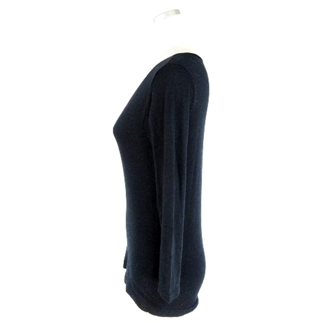 VIAGGIO BLU(ビアッジョブルー)のビアッジョブルー ニット カットソー 七分袖 Vネック 薄手 シルク混 2 黒 レディースのトップス(ニット/セーター)の商品写真