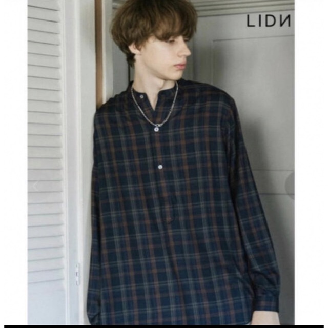 LIDNM(リドム)の☆【LIDNM】バンドカラーチェックシャツ メンズのトップス(シャツ)の商品写真