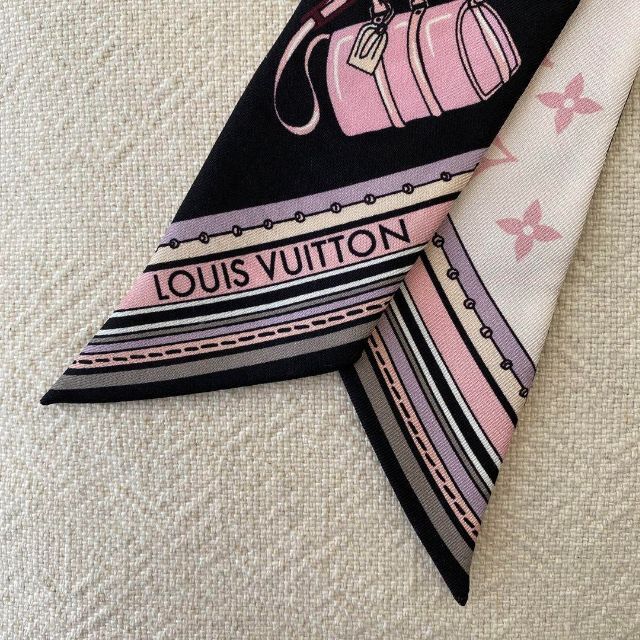 LOUIS VUITTON ルイヴィトン バンドー スカーフ モノグラム ピンク-