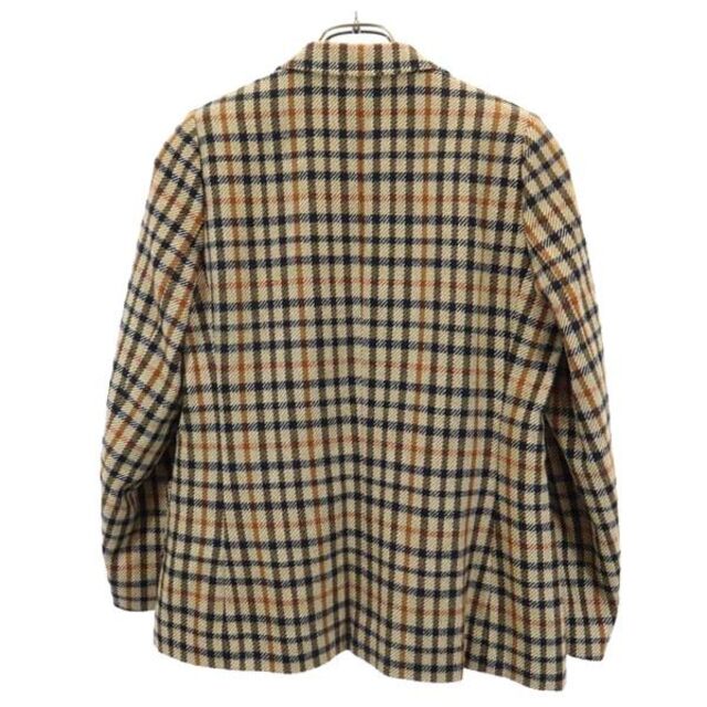 DAKS wool silk check shirt brown