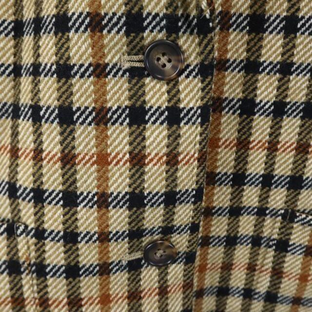 DAKS wool silk check shirt brown