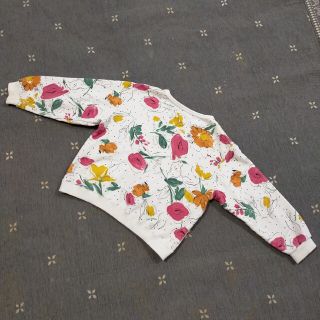 ブランシェス(Branshes)のレトロフラワー　トップス　トレーナー　花柄　白　春服　秋服　 110(Tシャツ/カットソー)