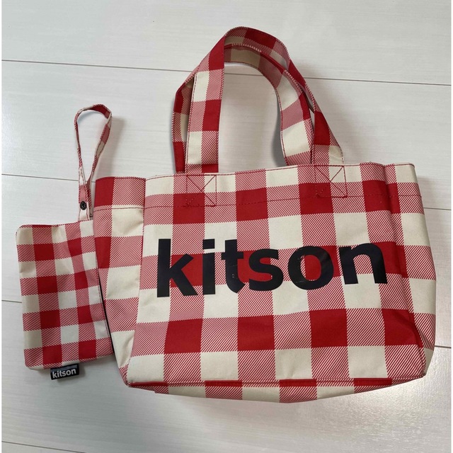 KITSON(キットソン)の 【使用あり】キットソンkitson  トートバッグギンガムチェック　ポーチ付き レディースのバッグ(トートバッグ)の商品写真