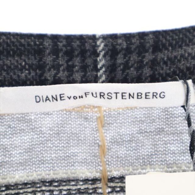 未使用 ダイアンフォンファステンバーグ ウール100％ 総柄 ニットカーディガン M グレー系 DIANE VON FURSTENBERG レディース  【中古】 【221218】