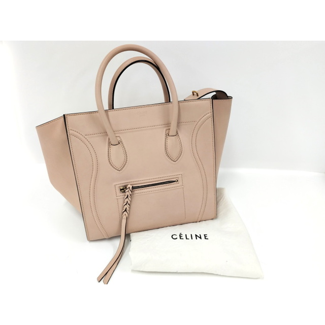 CELINE スモール スクエア ラゲージ ファントム トートバッグ レザー