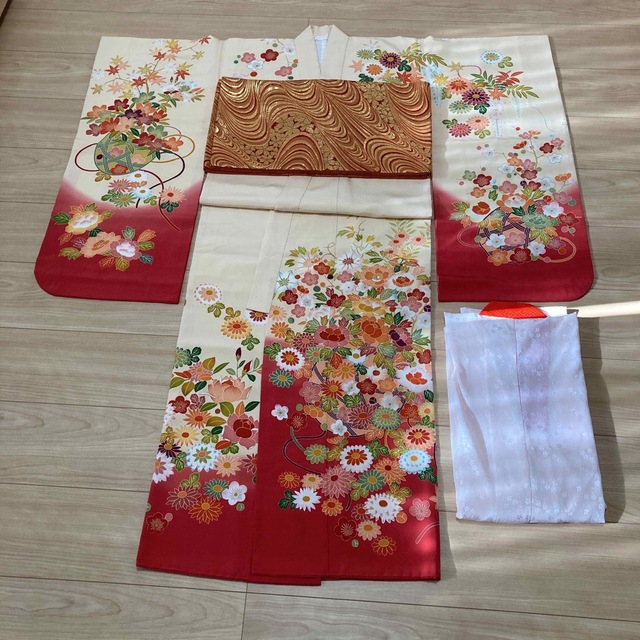 七五三　正絹　7才用 キッズ/ベビー/マタニティのキッズ服女の子用(90cm~)(和服/着物)の商品写真