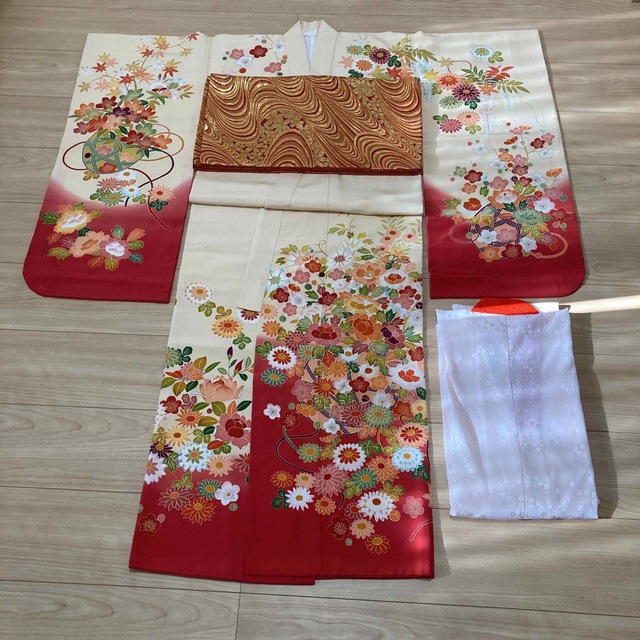 七五三　正絹　7才用 キッズ/ベビー/マタニティのキッズ服女の子用(90cm~)(和服/着物)の商品写真