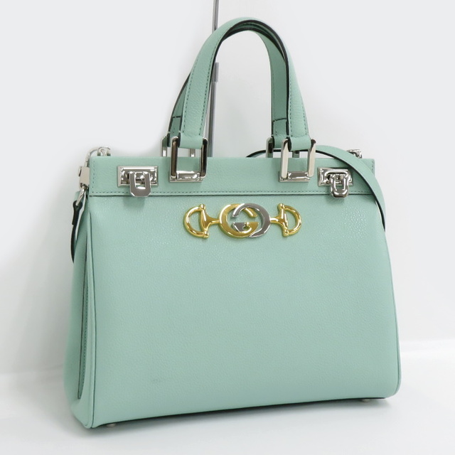 GUCCI - GUCCI ズゥミ 2WAY ショルダーバッグ レザー ミント GUCCI - GUCCI ズゥミ 2WAY ショルダーバッグ レザー ミント
