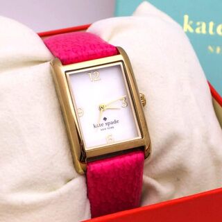 ケイトスペードニューヨーク(kate spade new york)の《美品》kate spade 腕時計 ホワイト シェル レザー ピンク(腕時計)