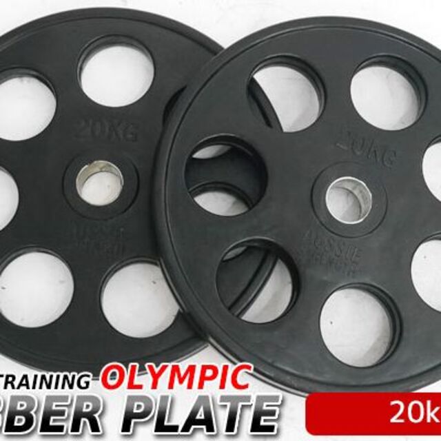 オリンピック 7穴 ラバープレート 20kg×2個1set 50mmシャフト