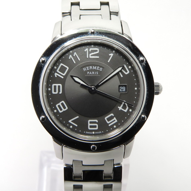最前線の Hermes CP1.310 グレー文字盤 SS クオーツ クリッパー HERMES - 腕時計