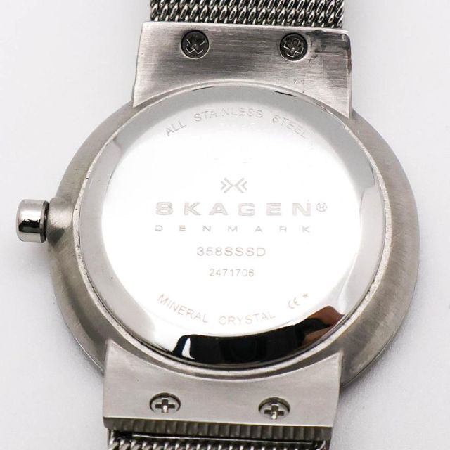 SKAGEN(スカーゲン)の《美品》SKAGEN 腕時計 シルバー ストーン 薄型 ドレスウォッチ レディースのファッション小物(腕時計)の商品写真