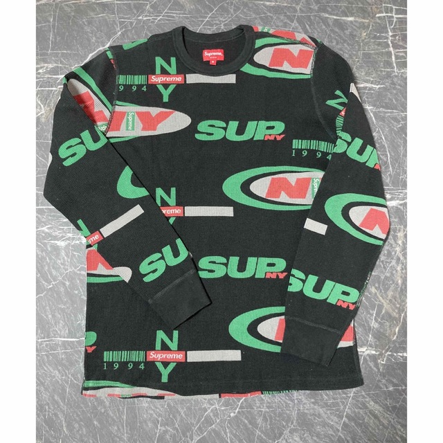 Supreme NY Waffle Thermal BLACK Mサイズ