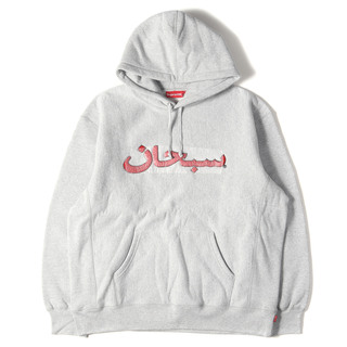 Supreme シュプリーム パーカー サイズ:XL シェニール アラビックロゴ スウェットパーカー Arabic Logo Hooded  Sweatshirt 21AW ヘザーグレー トップス フーディー スウェットシャツ 【メンズ】