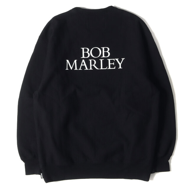 WACKO MARIA ワコマリア スウェット BOB MARLEY ボブマーリー ヘビーウェイト クルーネック スウェットシャツ HEAVY WEIGHT CREW NECK SWEAT SHIRT 22AW ブラック 黒 S トップス オフィシャルコラボ 【メンズ】【美品】