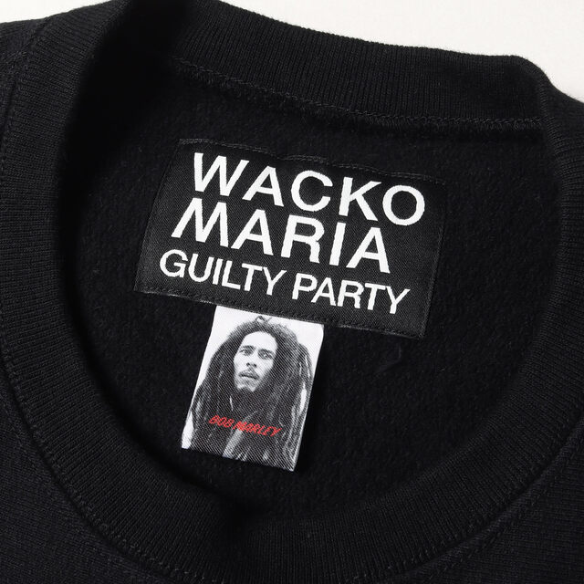 WACKO MARIA ワコマリア スウェット BOB MARLEY ボブマーリー ヘビーウェイト クルーネック スウェットシャツ HEAVY WEIGHT CREW NECK SWEAT SHIRT 22AW ブラック 黒 S トップス オフィシャルコラボ 【メンズ】【美品】